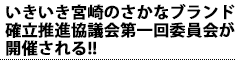 いきいき宮崎のさかなブランド確立推進協議会第一回委員会が開催される!!
